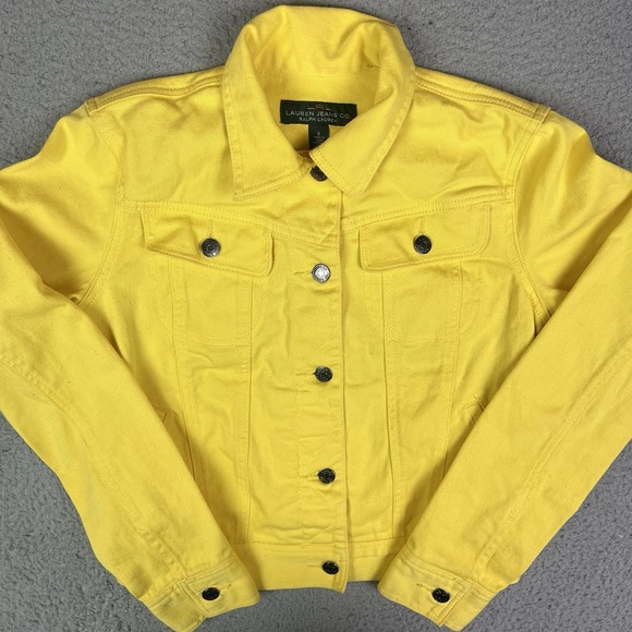 Lauren Jeans Co Ralph Lauren Jackets & Blazers - LRL Lauren Jeans Co Ralph Lauren Denim Jacket Women Small Yellow Pockets
